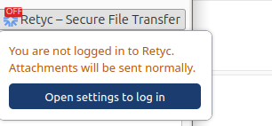 Not logged in notification in the compose window