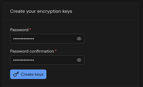 Encryption key creation