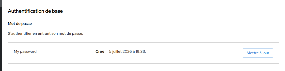 Update password