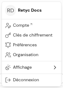Menu Compte